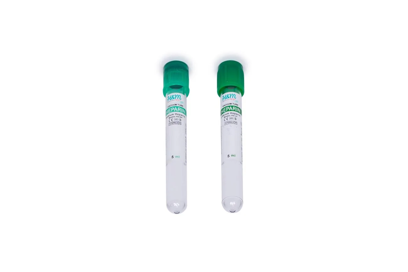 Tubos al Vacío H&M TEST para Recolección de Sangre — Tapón Verde (Inmunoquímica)